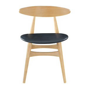 Chaises scandinaves en bois clair et noir (lot de 2) WALFORD