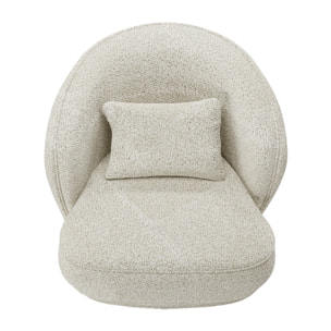 Fauteuil design bouclé beige