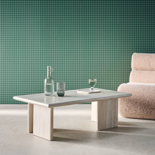 Table basse rectangulaire MDF effet travertin