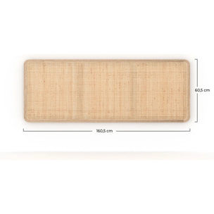 Tête de lit à suspendre en bois et cannage 160 cm - Khao