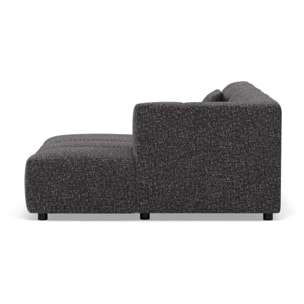 Curtis - canapé d'angle droit 4 places sans accoudoir en tissu texturé - Gris foncé