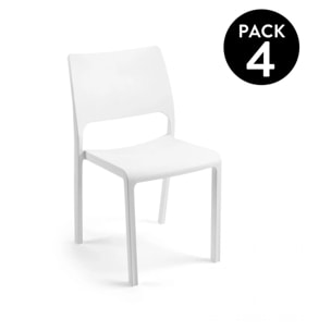 Pack 4 sillas de exterior Shine Blanco