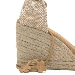 Alpargatas de cuña de mujer Joyce en ante con punta afilada y cierre de cordones