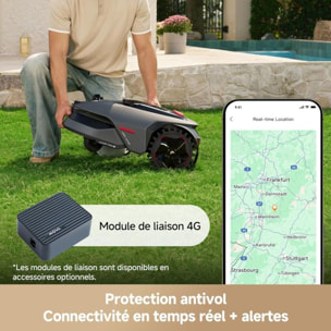 Robot tondeuse MOVA Lidax 800 sans fil périphérique, 800 m² de superficie, hauteur de coupe réglable jusqu'à 10cm