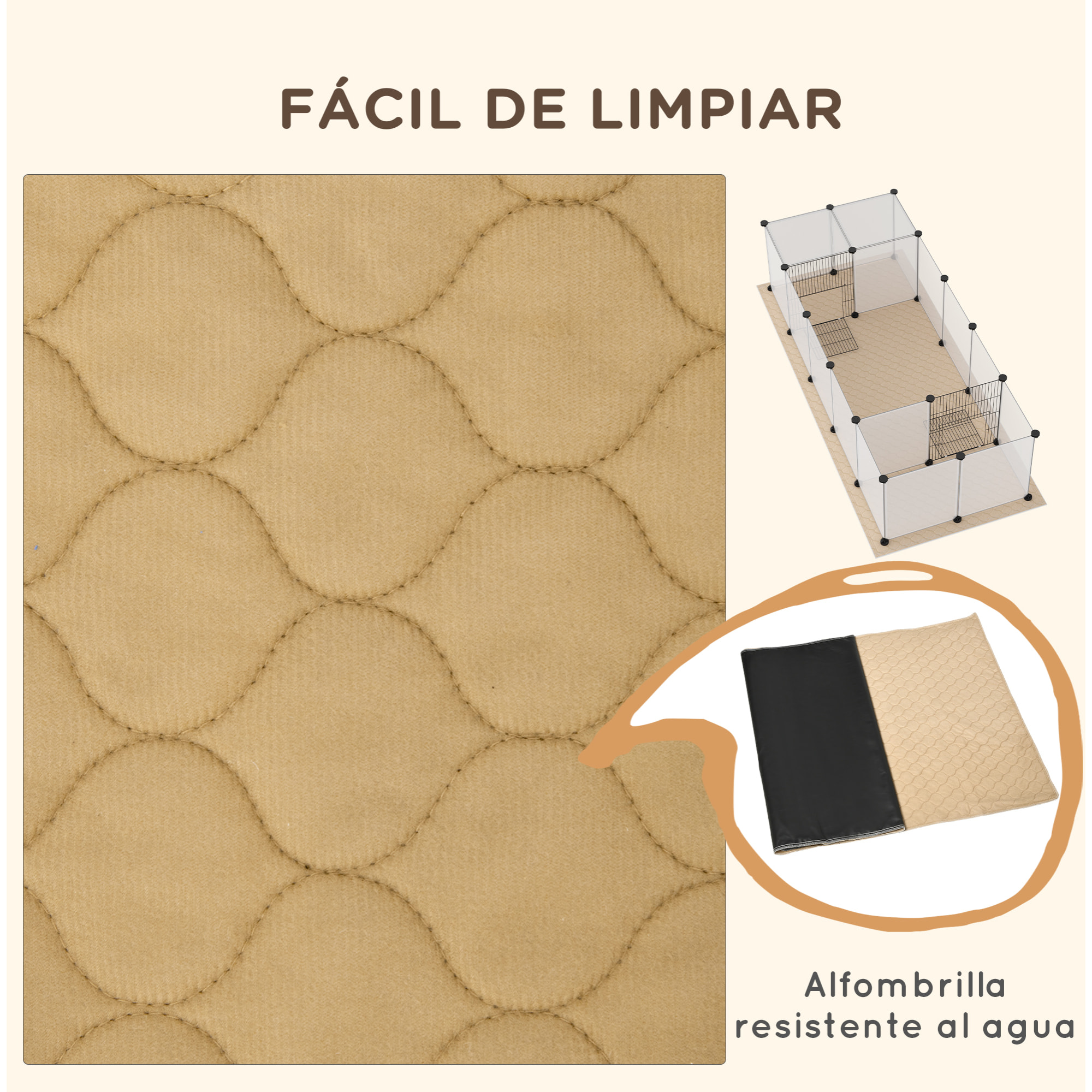 Valla para Mascotas DIY con Alfombrilla Parque para Animales Pequeños con 20 Paneles de Resina Jaula Modular para Cobayas Conejos Chinchillas 175x70x45 cm Blanco