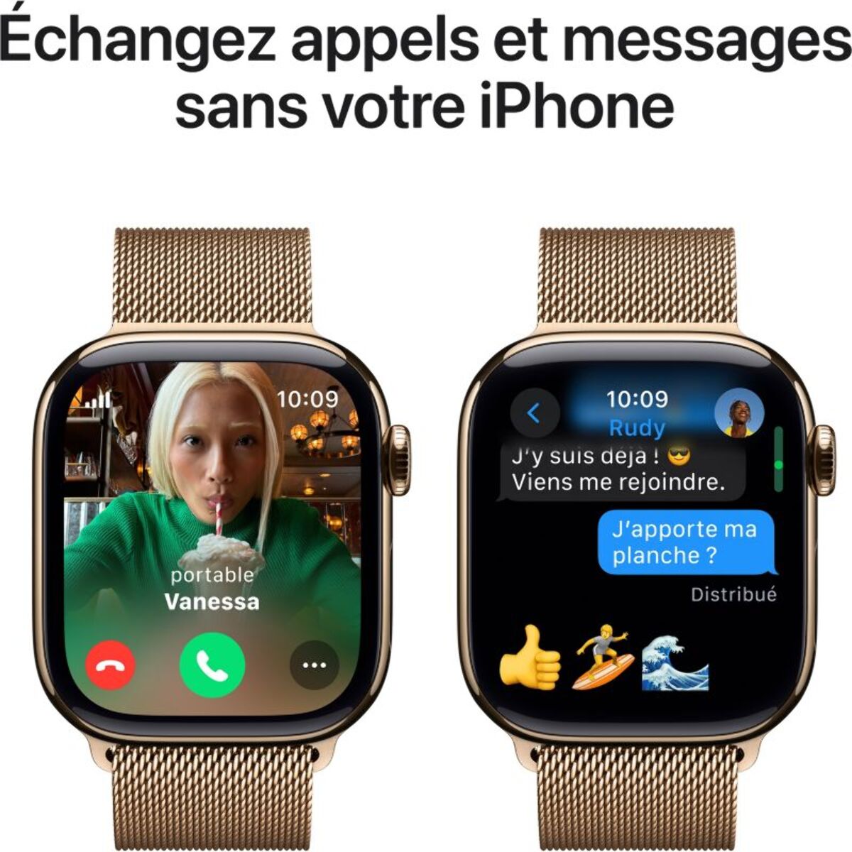 Montre connectée APPLE WATCH Serie 10 46mm Titane Or Loop Cellular