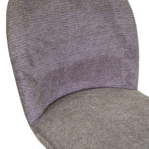 Sedia Mary Vacchetti in tessuto grigio con struttura nera cm44,5x57,5h82,5