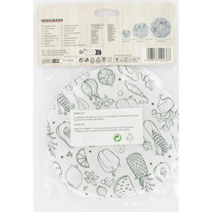 Lot de 3 films étirables réemployables en coton de 8 à 20 cm Fackelmann Nature