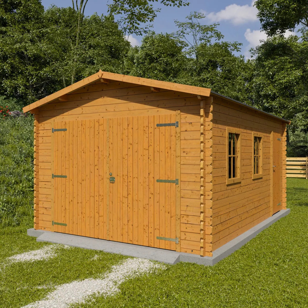 Garage Latone - bois marron - 16,86 m²