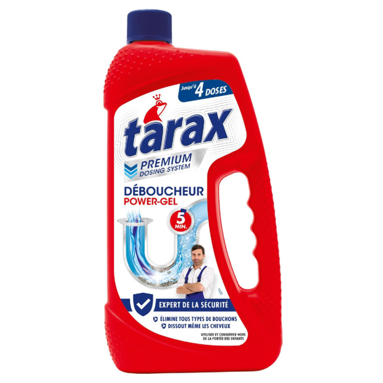 Pack de 6 - Tarax - Déboucheur 5 mn Powergel 4 doses 1L