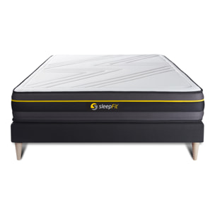 Ensemble matelas ACTIVE + sommier kit noir