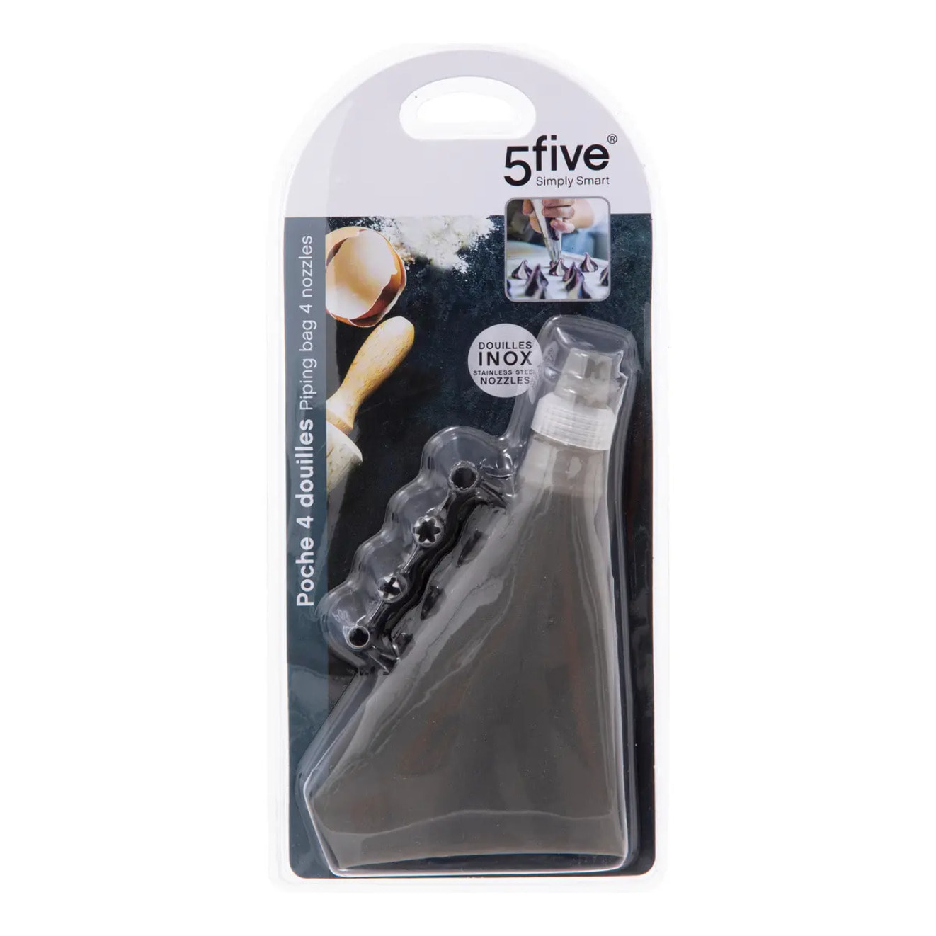 Poche à douilles avec 4 douilles inox