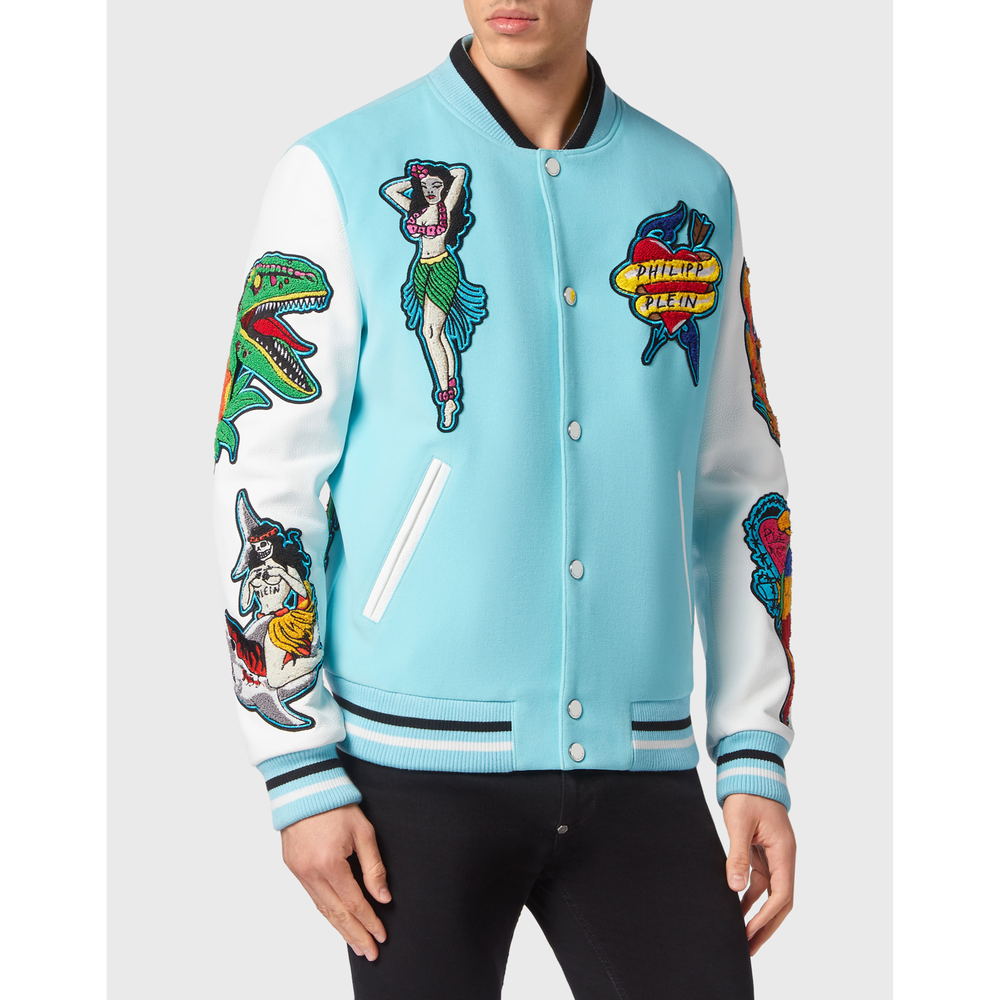 PHILIPP PLEIN Bomber de cuero HAWAII