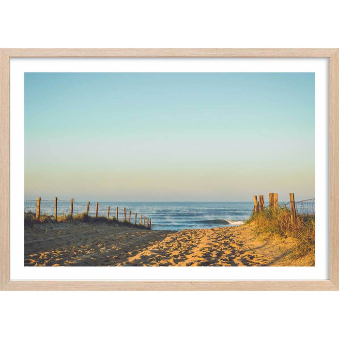 Affiche photo plage hossegor Affiche sous cadre bois