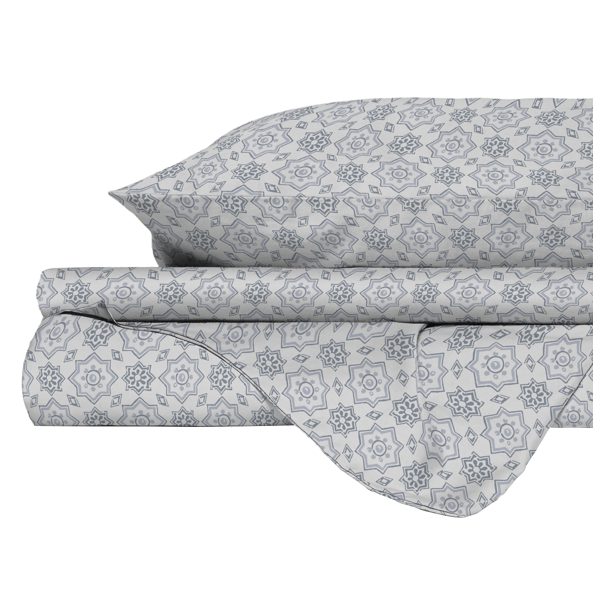 PARURE COPRIPIUMINO ATHENA, 100% Cotone, Made in Italy - DORA GRIGIO