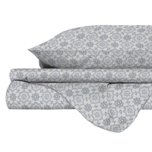PARURE COPRIPIUMINO ATHENA, 100% Cotone, Made in Italy - DORA GRIGIO