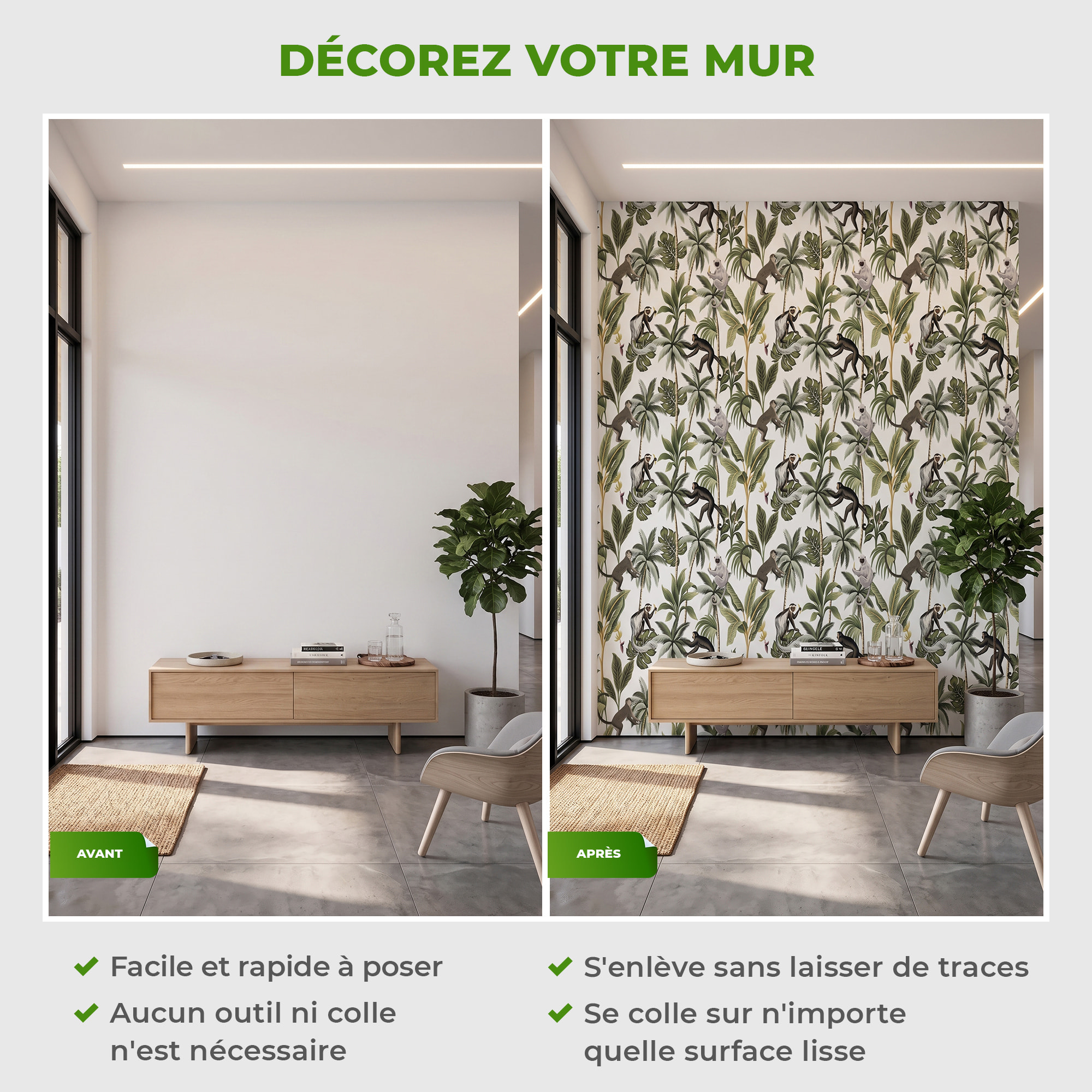 Sticker effet papier peint - PANDO