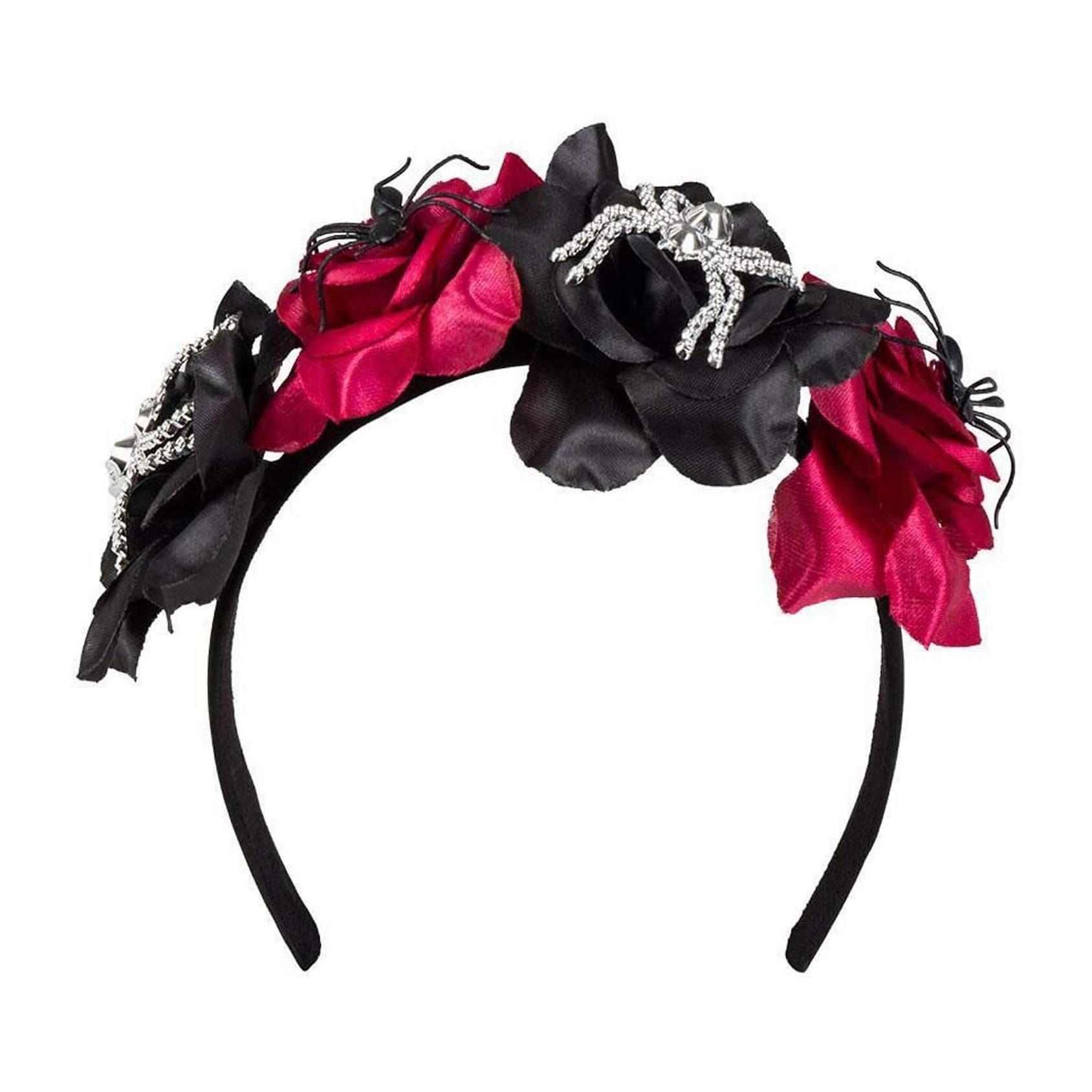 Tiara Spider Flower Cerchietto Fiori e Ragni Accessorio Costume Halloween