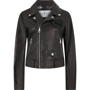 PHILIPP PLEIN Chaqueta biker oversize FLOWER