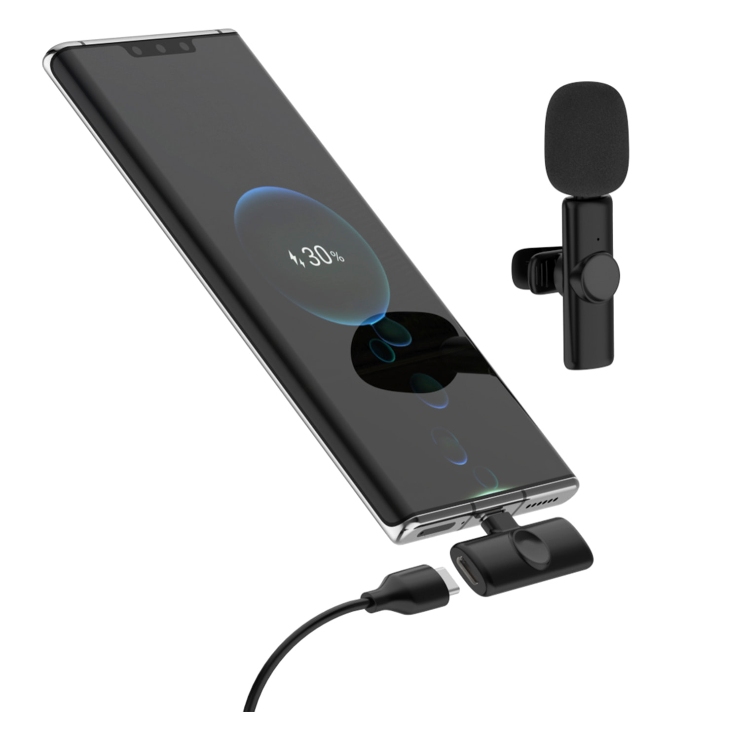 Micro de solapa K11, Plug & Play. Reducción de ruido, bajo retardo, inalámbrico, 2.4GHz. Para iOS y Android.