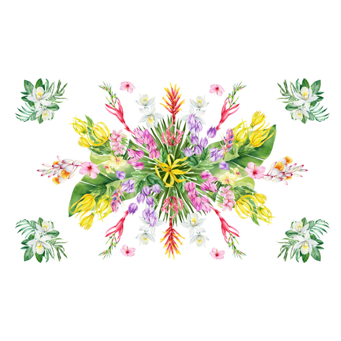 Tovaglia Stampa Digitale 100% Cotone Disegno Tropical