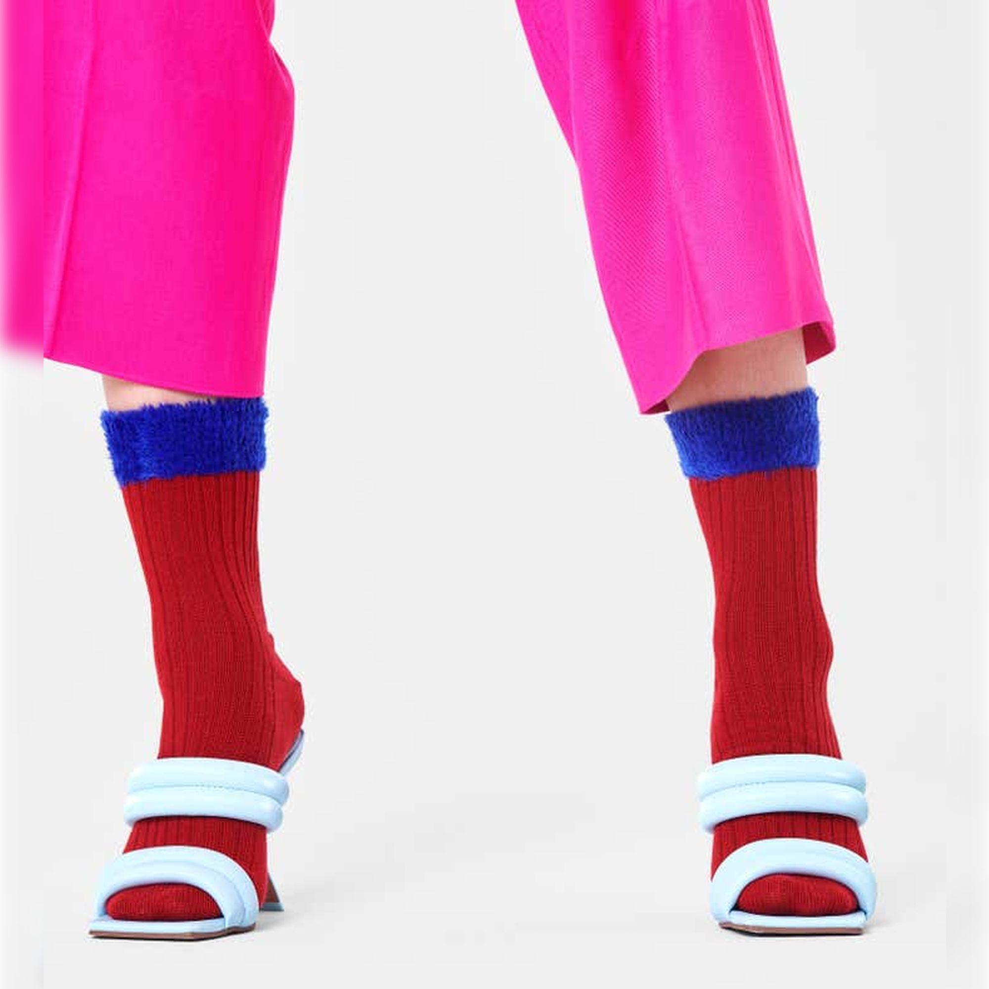 Calcetines judit crew rojo y azul