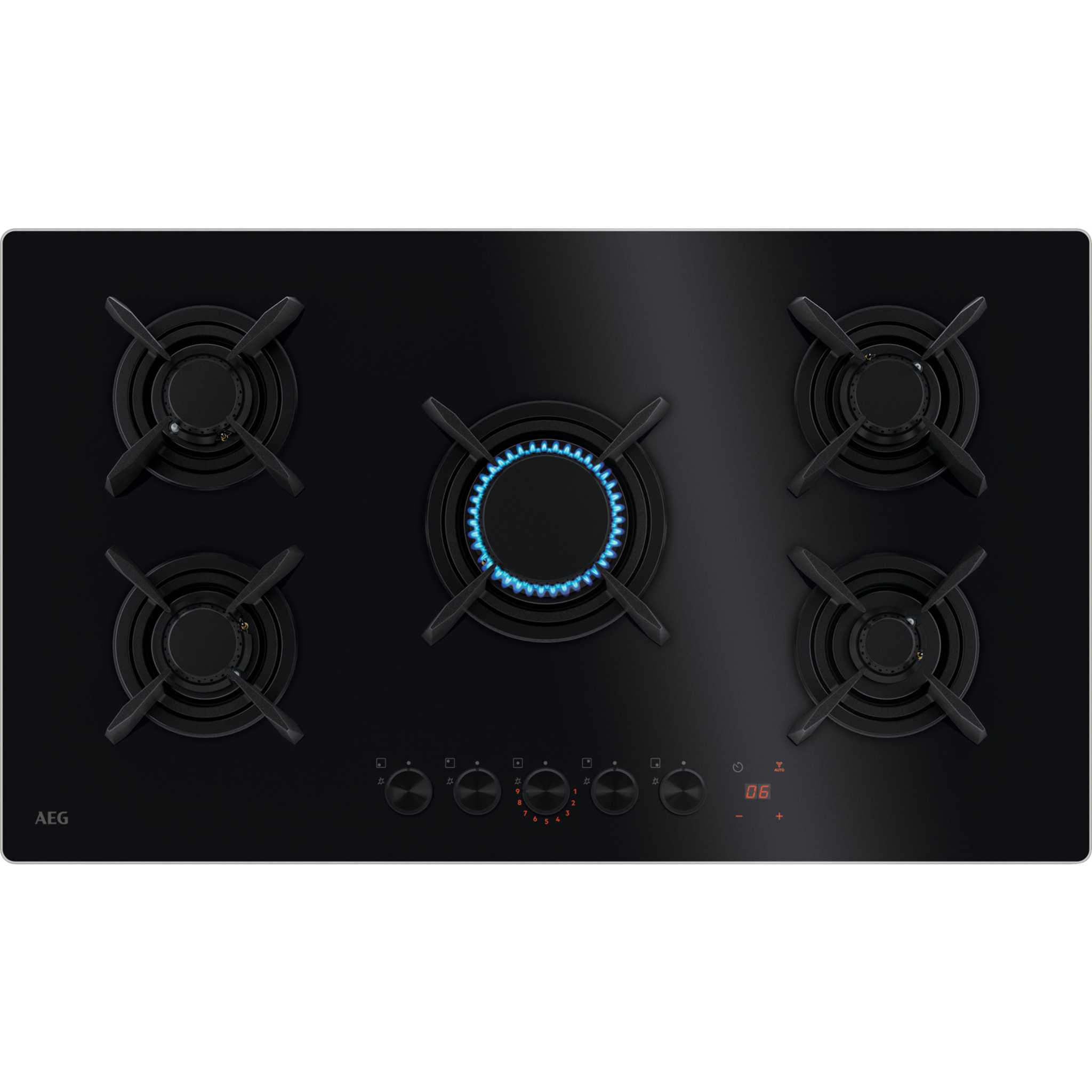 AEG Placa de gas Serie 8000 Flamelight de 90 cm HKB95453NB | Reacondicionado