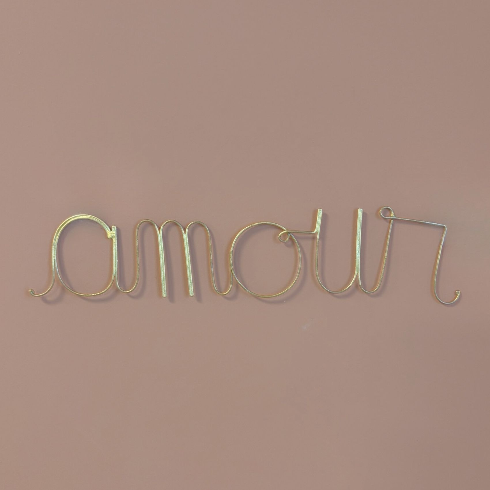 Mot fil de laiton doré 'AMOUR' - Doré