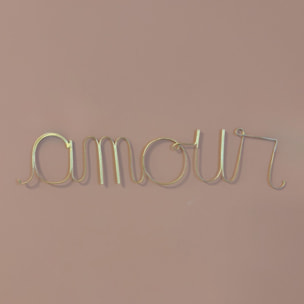 Mot fil de laiton doré 'AMOUR' - Doré