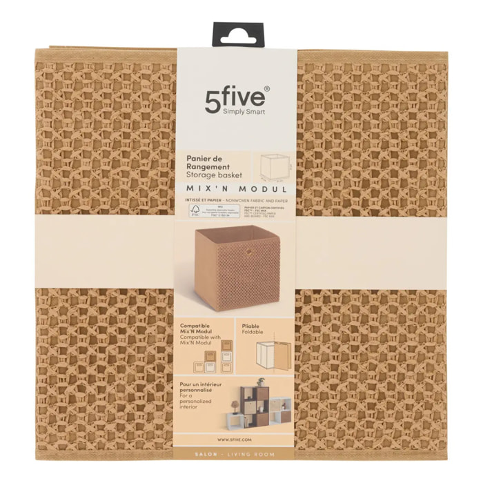 Boîte de rangement Mix'n modul 31x31cm marron