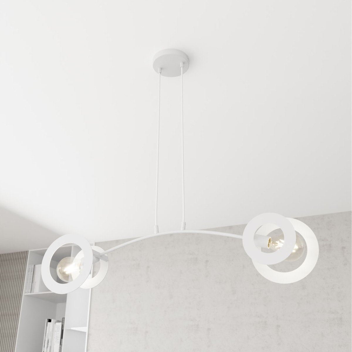 Lampada a sospensione Euforia in acciaio bianco