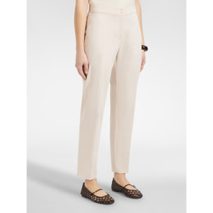 Elena Mirò - Pantalones rectos en raso stretch - Beige
