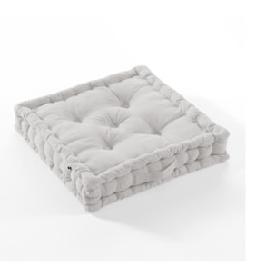 Coussin de sol 50 x 50 cm capitonné et matelassé en coton - KALA
