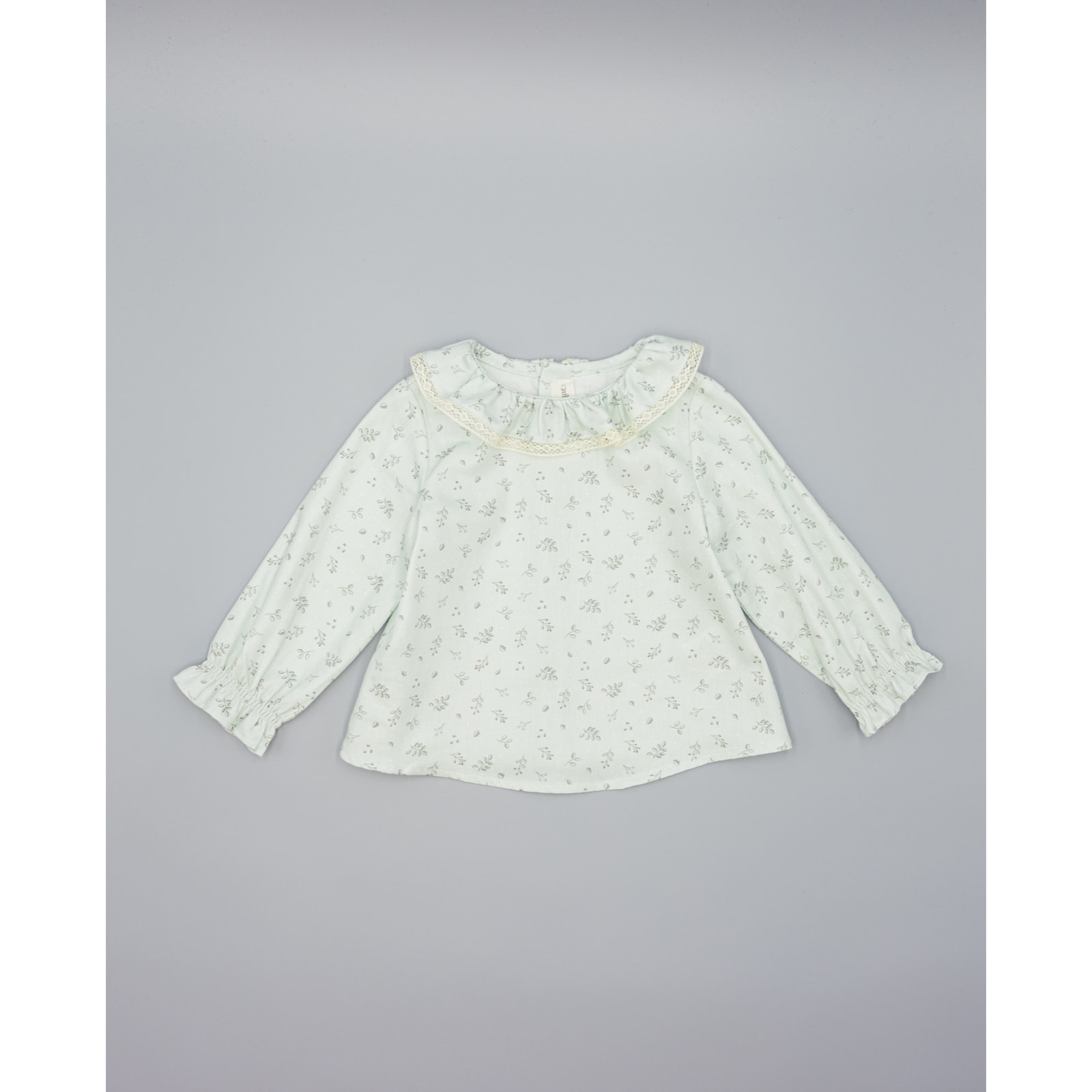 Camisa Verde De Viella Con Estampado De Hojas