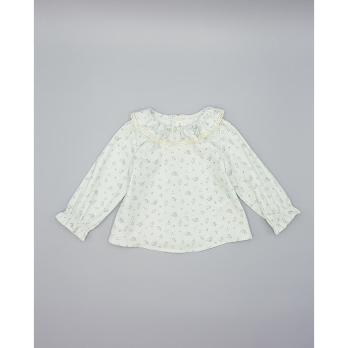 Camisa Verde De Viella Con Estampado De Hojas