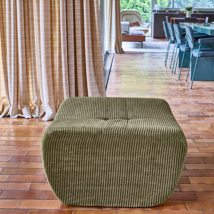 Pouf, repose-pieds pour chauffeuse Sokol velours côtelé SOKOL