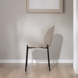 Chaise rembourrée Nuren -tissu-couleur beige 48 x 85 x 55 cm