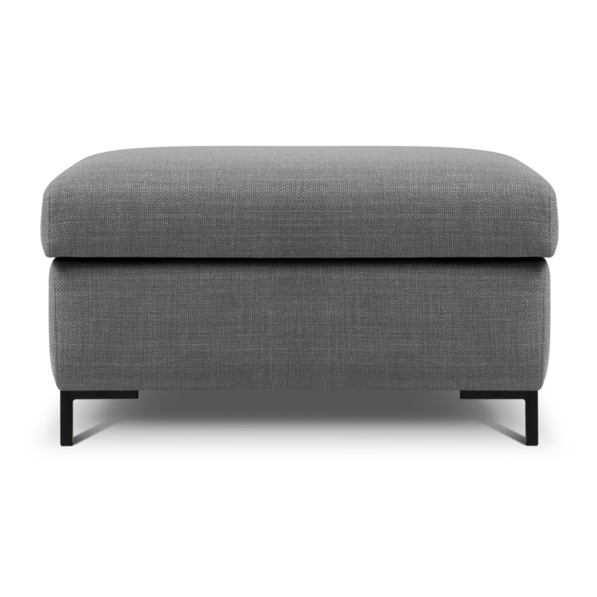 Pouf avec coffre "Yanis" en tissu structurel gris