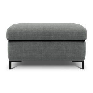 Pouf avec coffre "Yanis" en tissu structurel gris