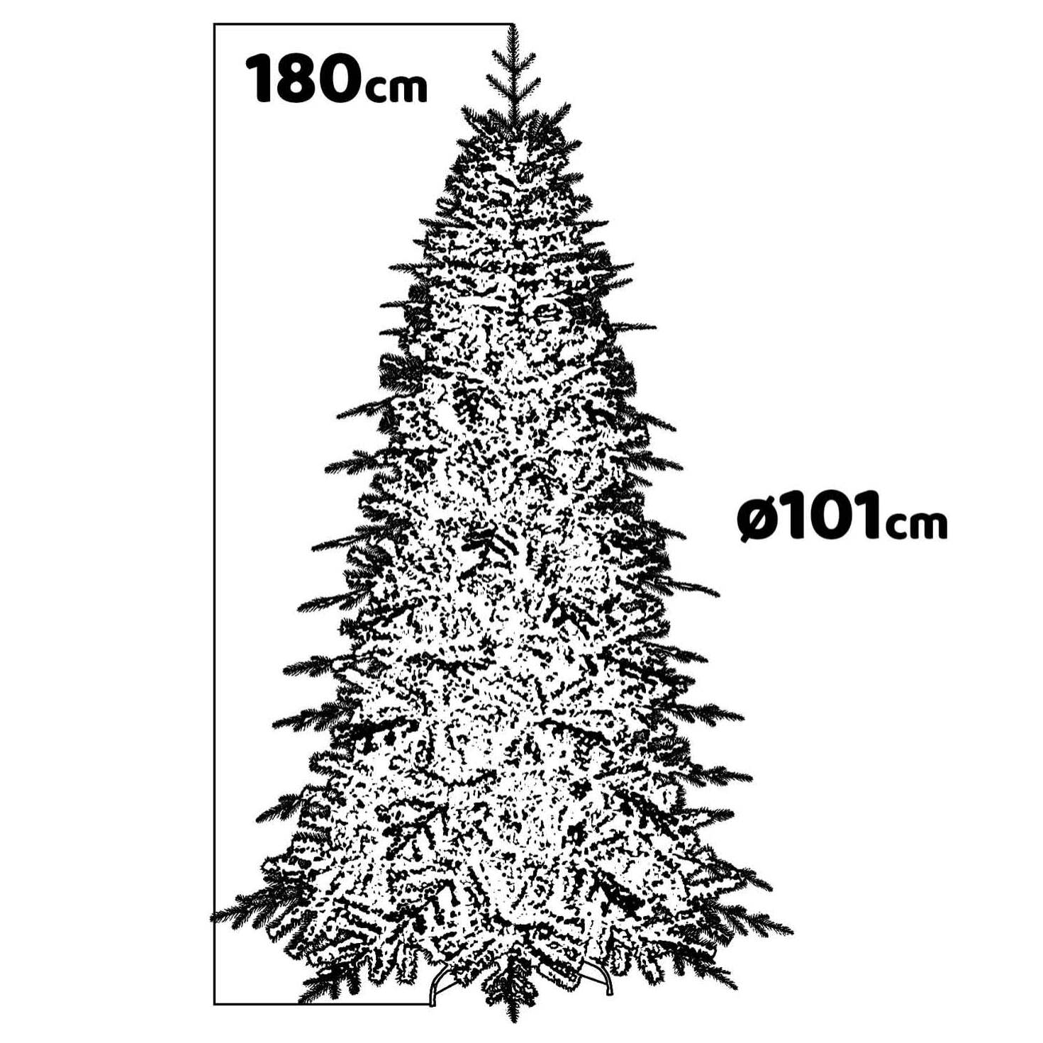 Vienna - Albero di Natale effetto realistico modello pino argentato ø101x180H, 706 rami