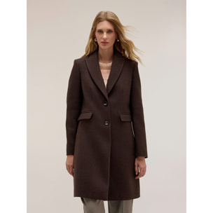 Motivi - Cappotto lungo monopetto - Marrone