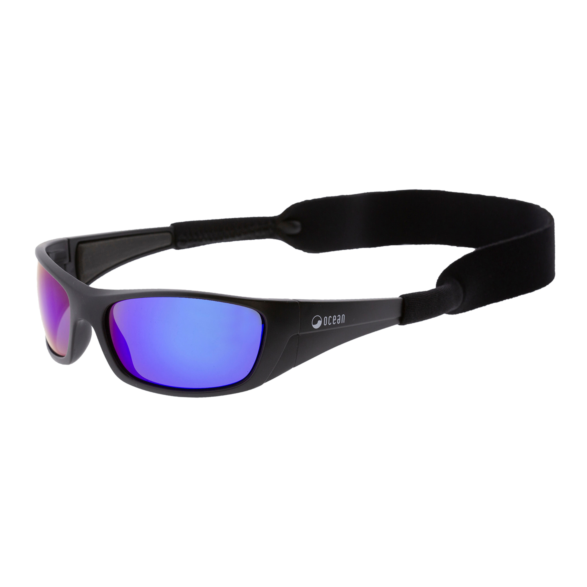 Gafas de deportes acuáticos OCEAN BERMUDA - Negro mate / Revo azul