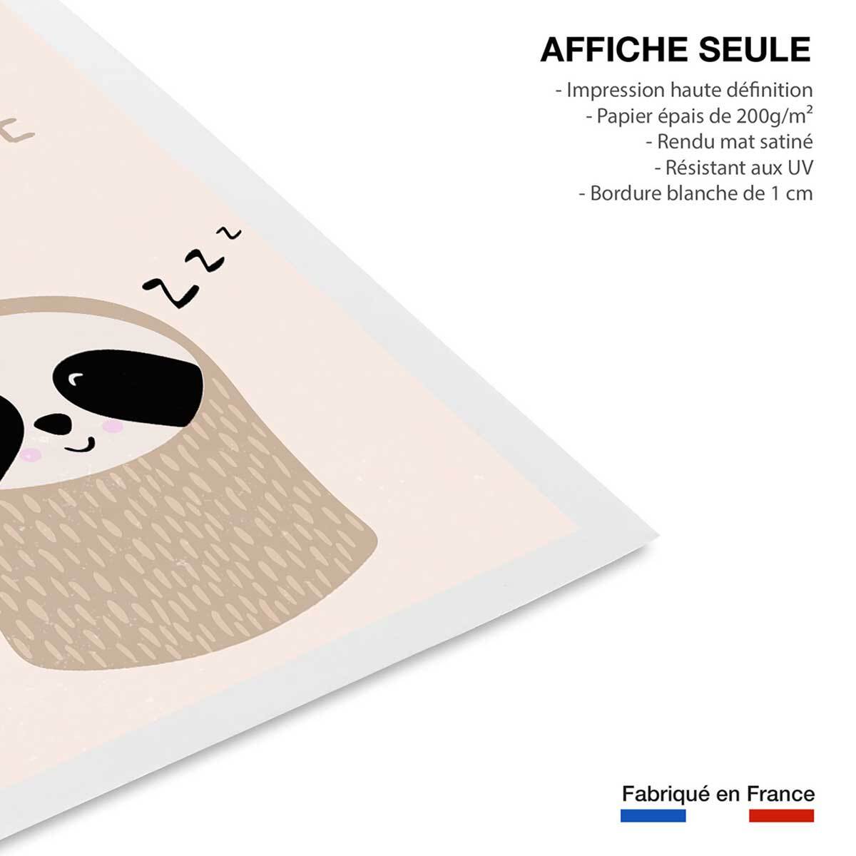 Affiche enfant paresseux  Affiche seule