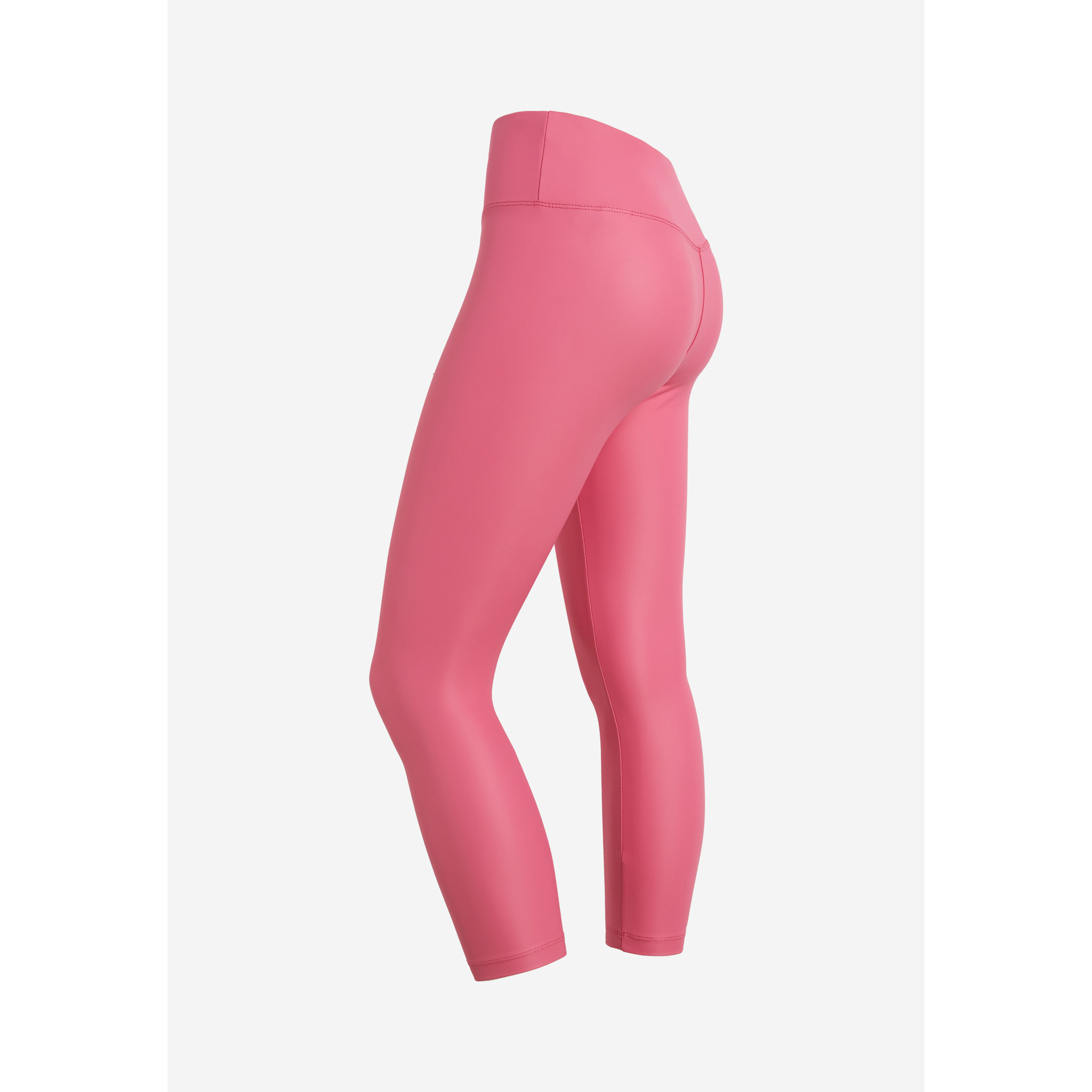 Leggings vita alta 7/8 in tessuto coated effetto pelle