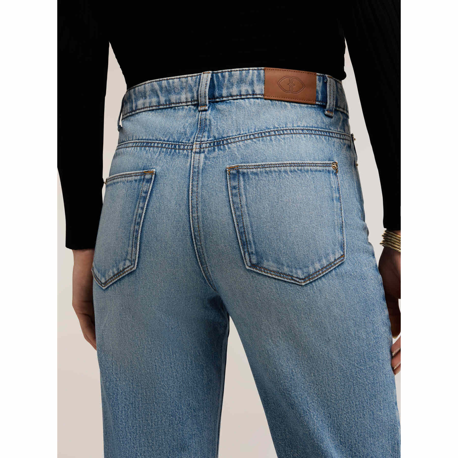 Motivi - Jeans boyfriend con dobladillo - Light - blue