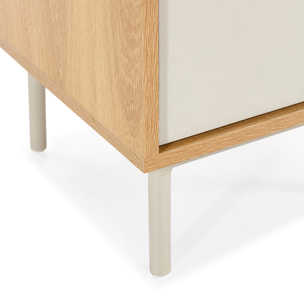 Mesita de noche Cuzco 2 cajones color Roble/Gris