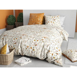 Parure housse de couette 100% coton 57fils + 2 taies Demil