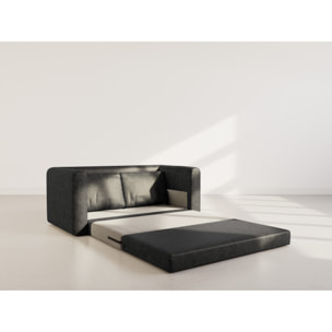 Marilia - canapé 2 places convertible déplimousse en simili - Noir