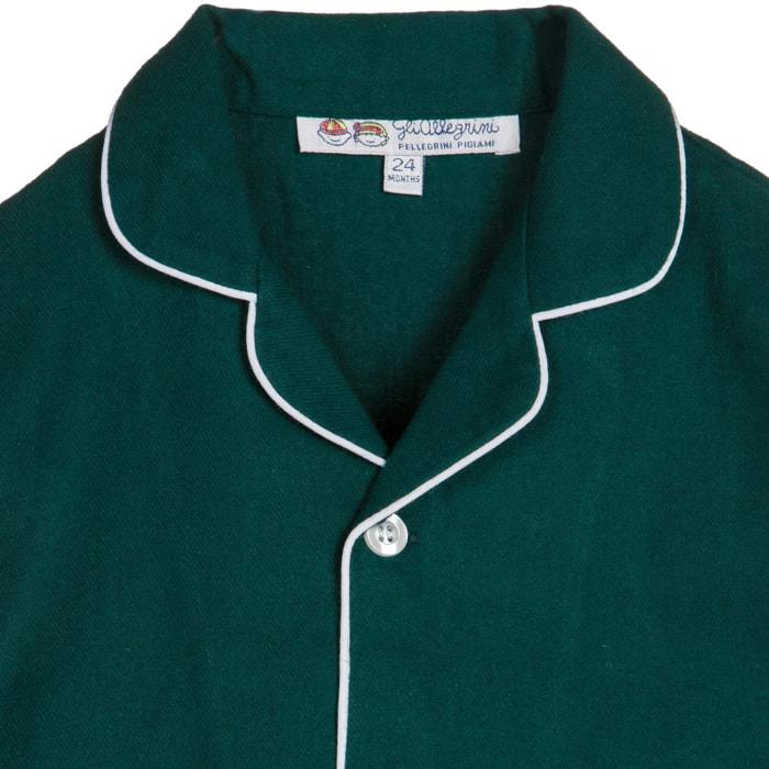 PIGIAMA BABY in flanella verde