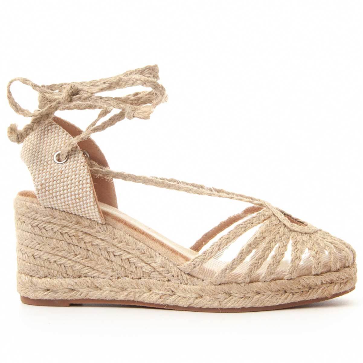 Alpargatas de Cuña - Beige - Altura: 7 cm